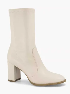 Beige Enkellaars Hak