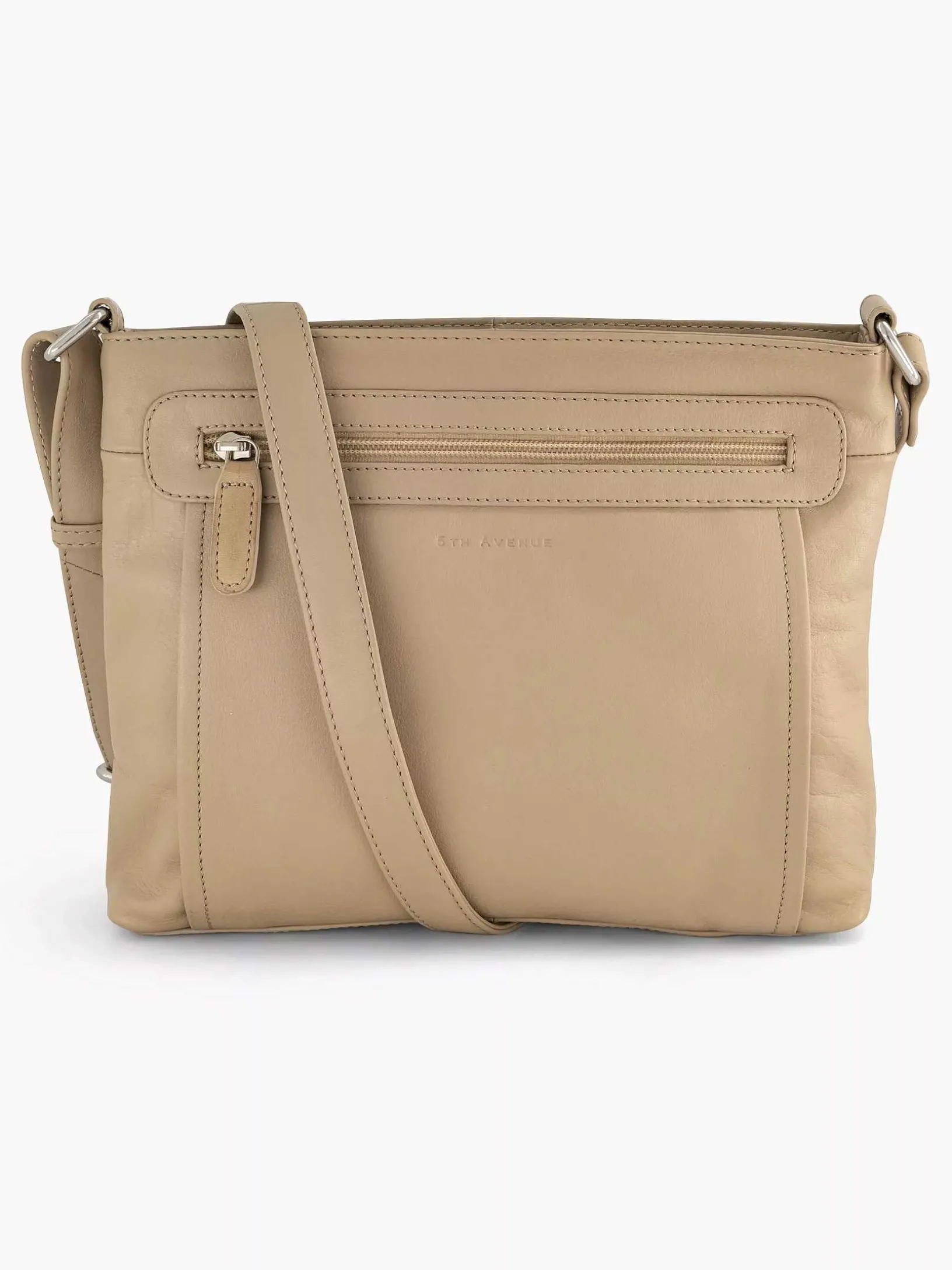 Beige Leren Schoudertas
