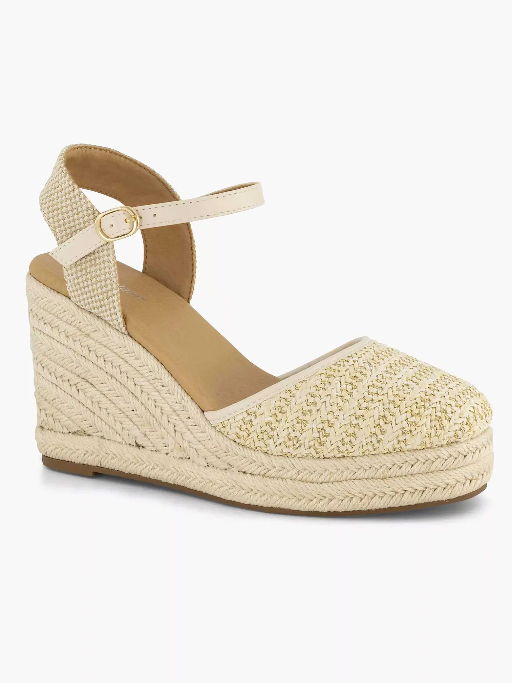Beige Sandaal Sleehak