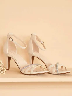 Beige Sandalette Steentjes
