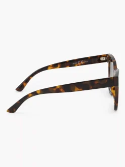 Bruine Cat Eye Zonnebril Print