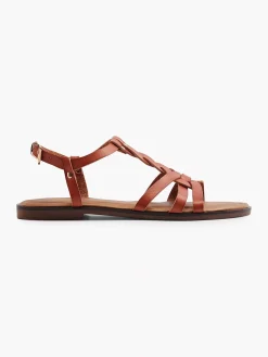 Bruine Sandalen Gevlochten