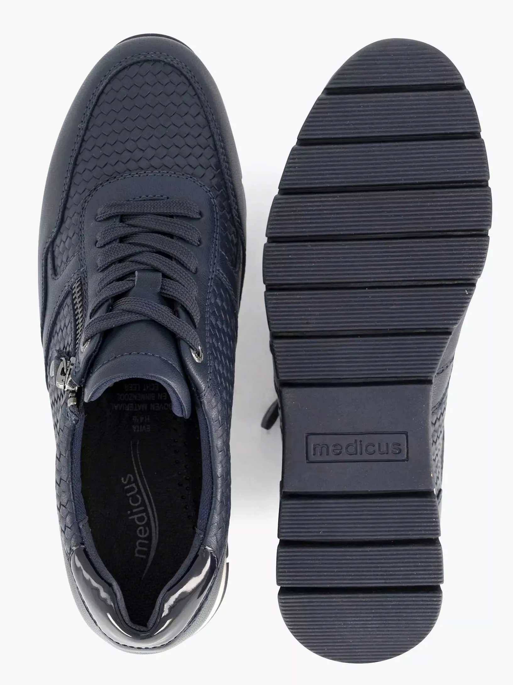 Donkerblauwe Leren Comfort Sneaker