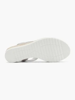 Grijze Comfort Sandalette Sleehak