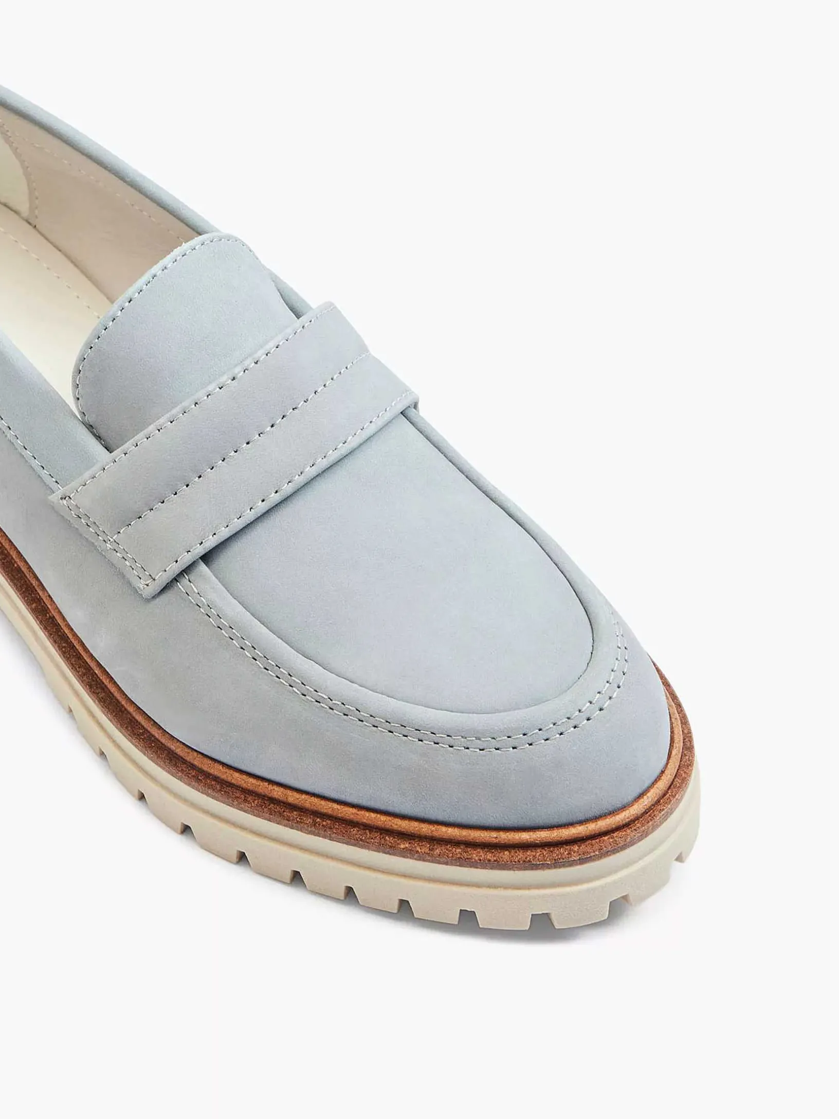 Lichtblauwe Chunky Nubuck Loafer