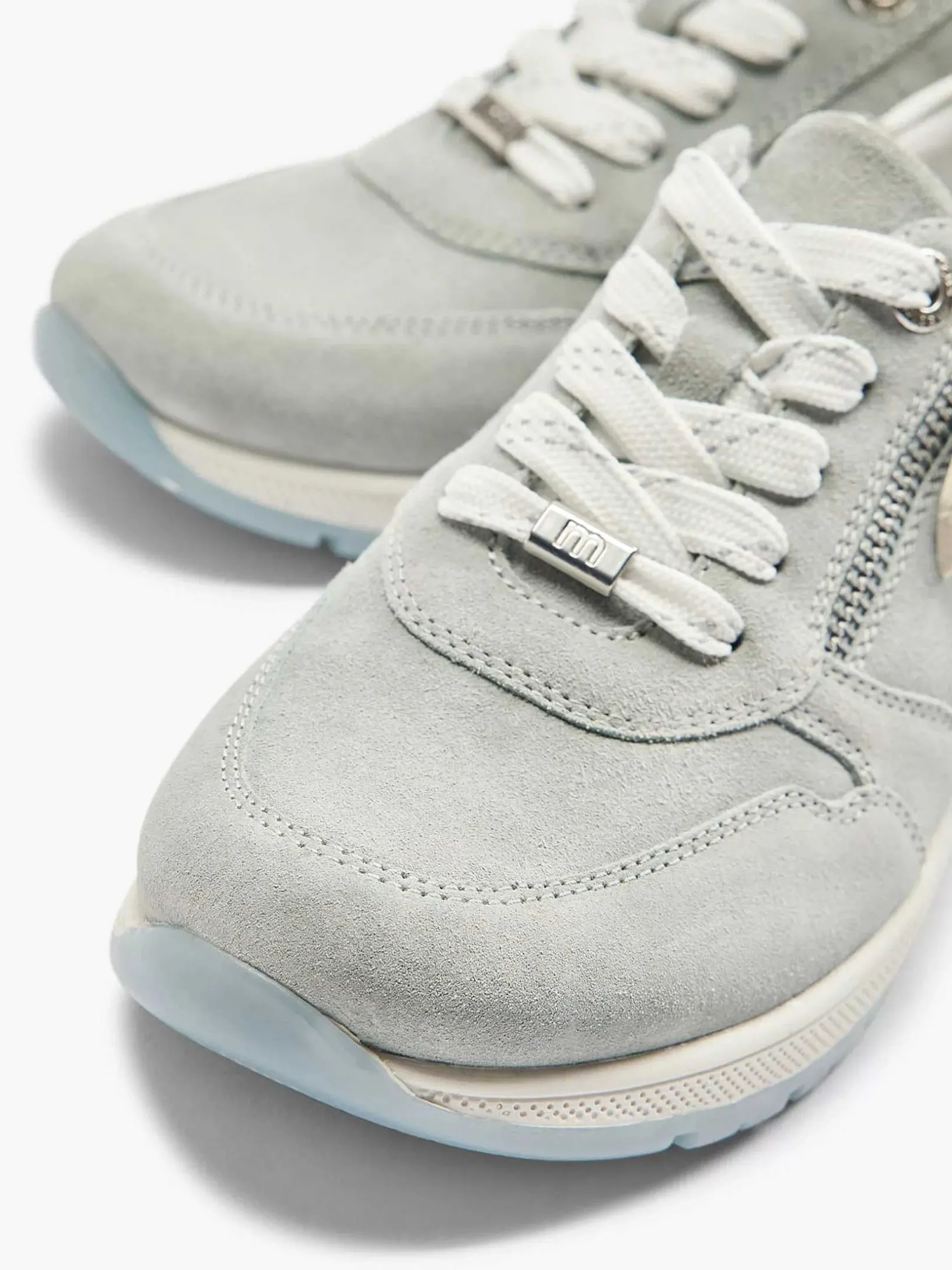 Lichtblauwe Leren Sneaker