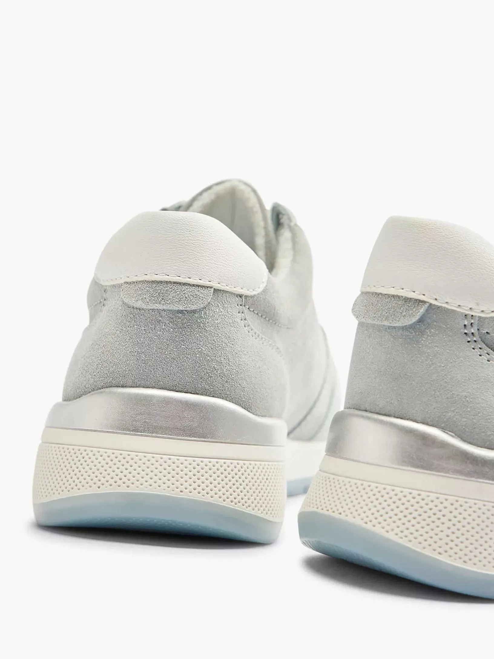 Lichtblauwe Leren Sneaker