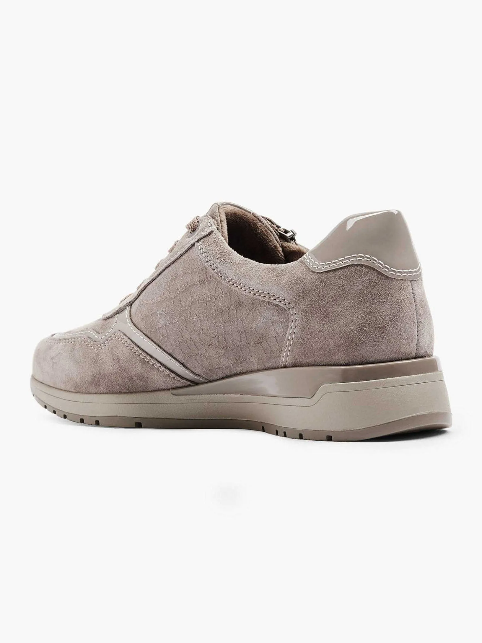 Taupe Leren Comfort Sneaker