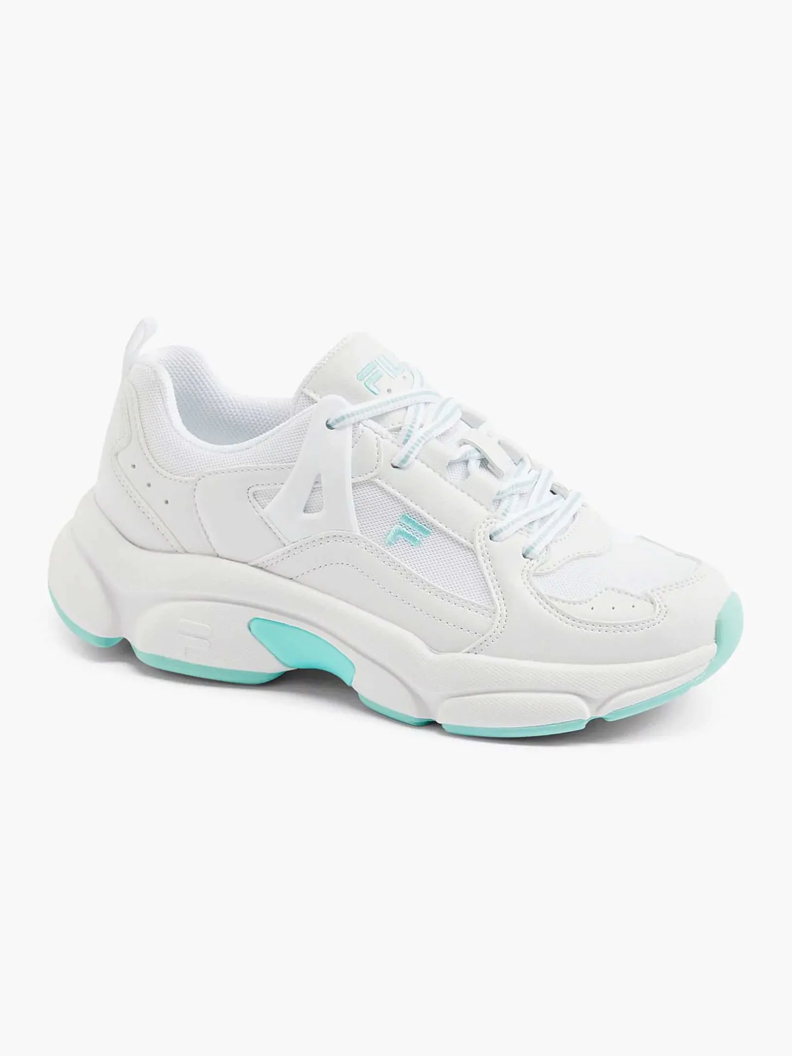 Witte Chunky Sneaker Turqoise Zool