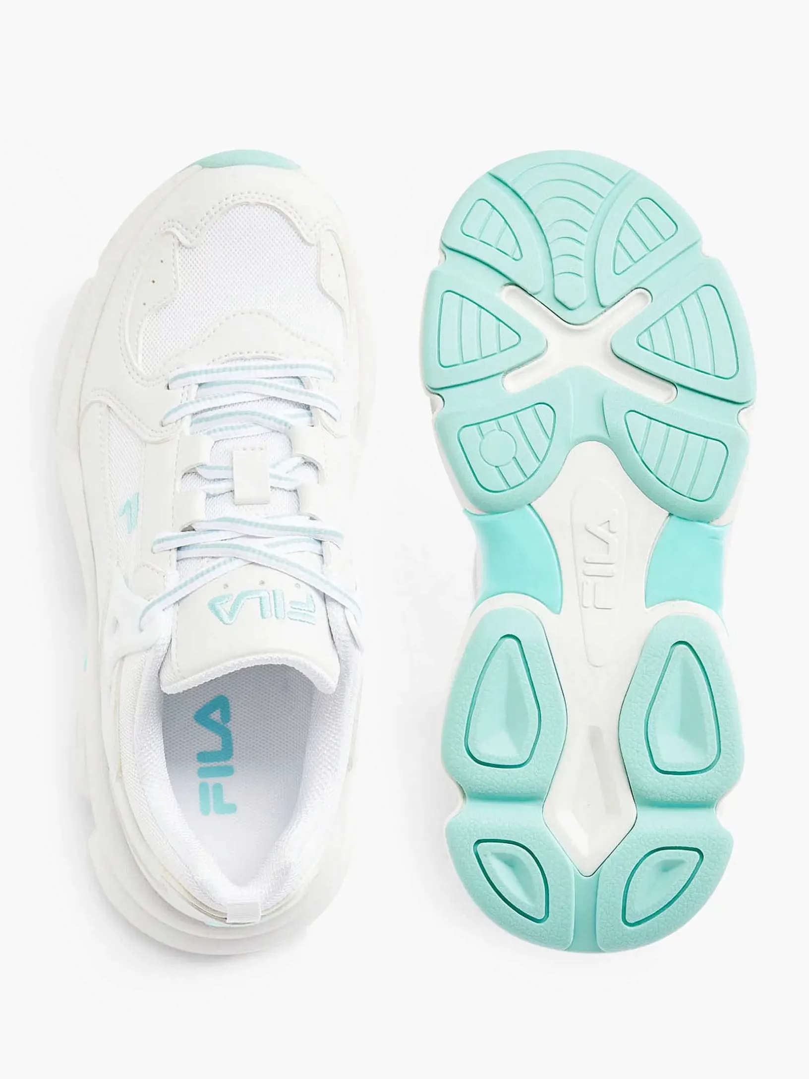 Witte Chunky Sneaker Turqoise Zool