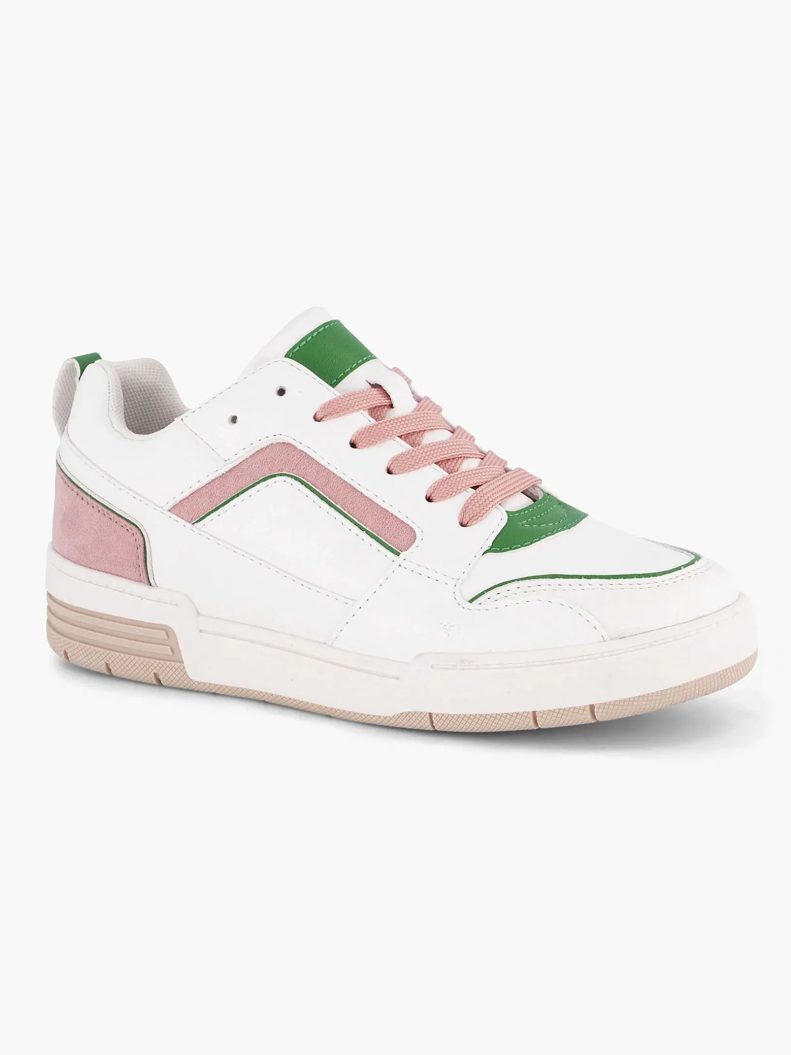 Witte Retro Sneaker Roze