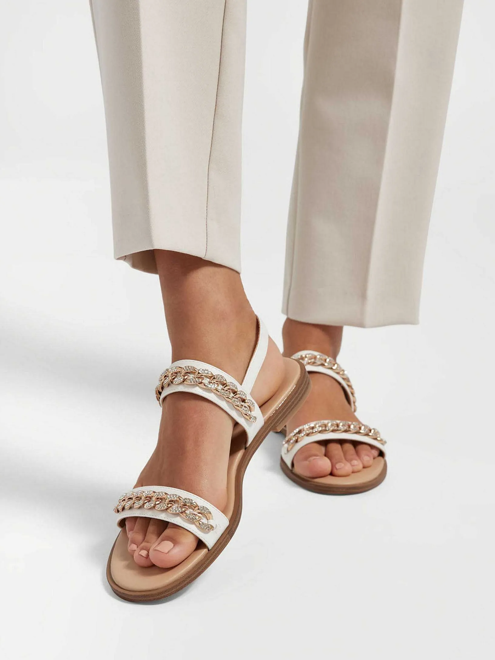 Witte Sandaal Sierketting