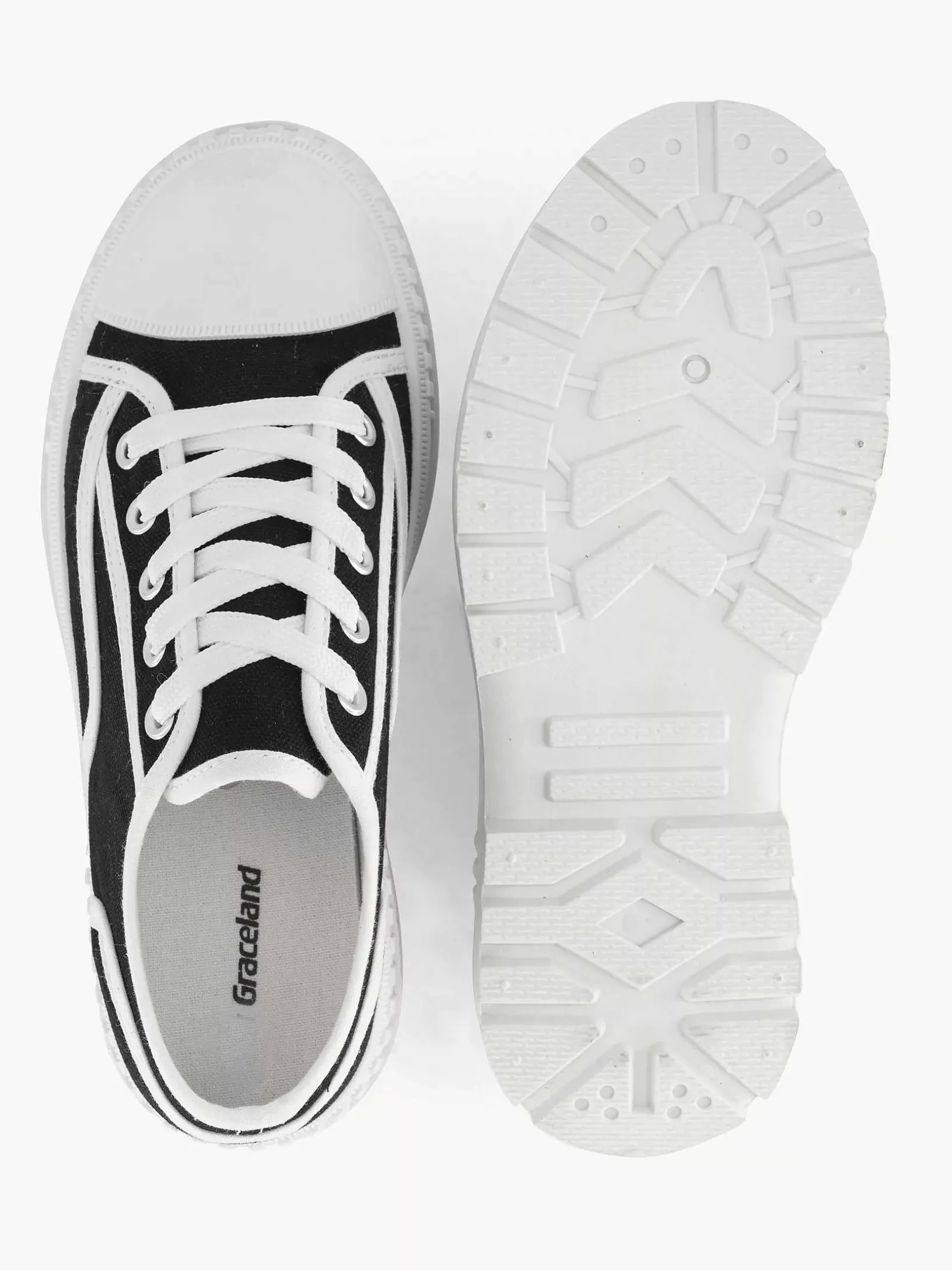 Zwarte Canvas Chunky Sneaker