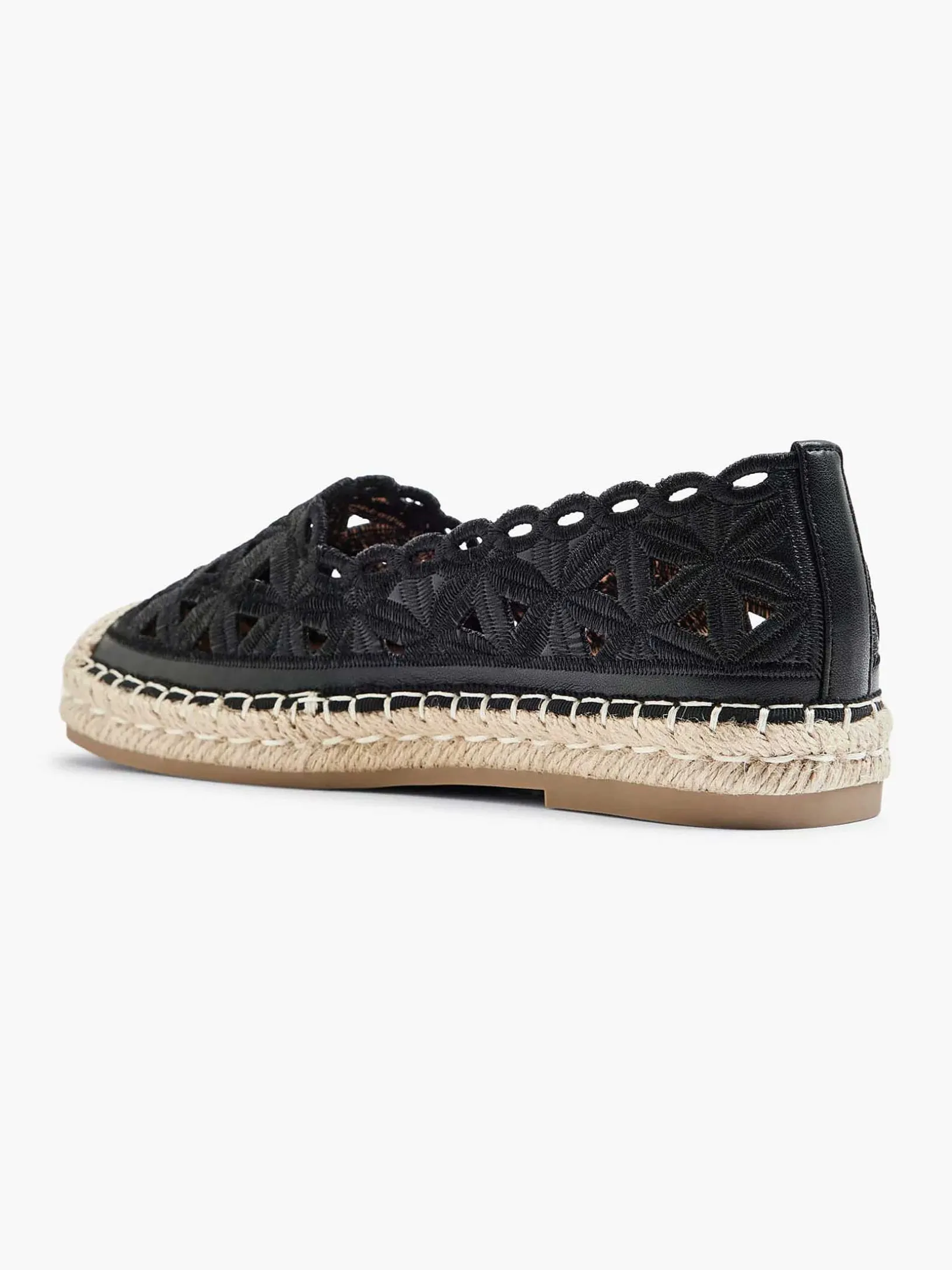 Zwarte Espadrille Kant