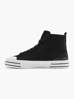 Zwarte Hoge Canvas Sneaker Hartje