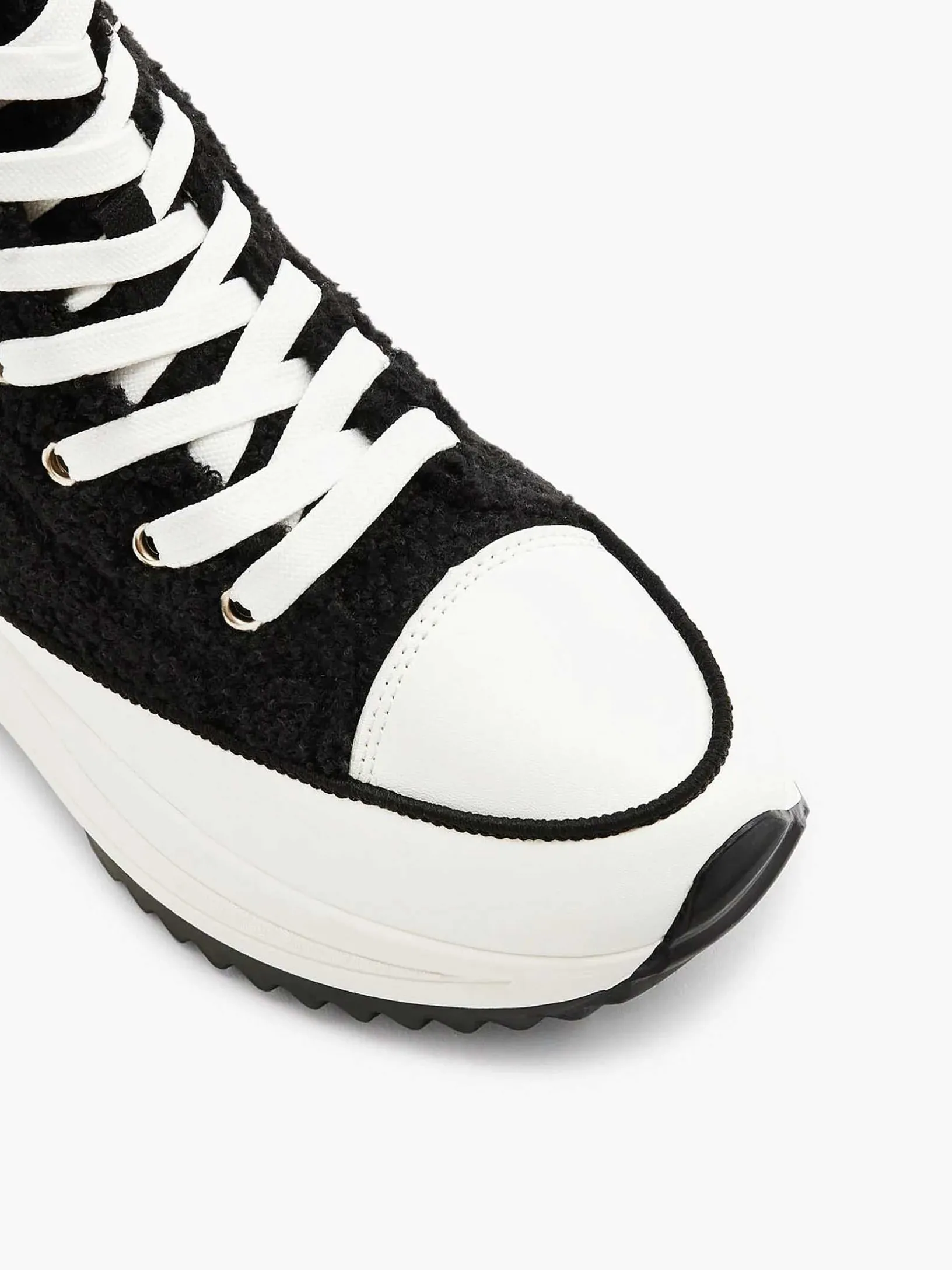 Zwarte Hoge Platform Sneaker Teddy