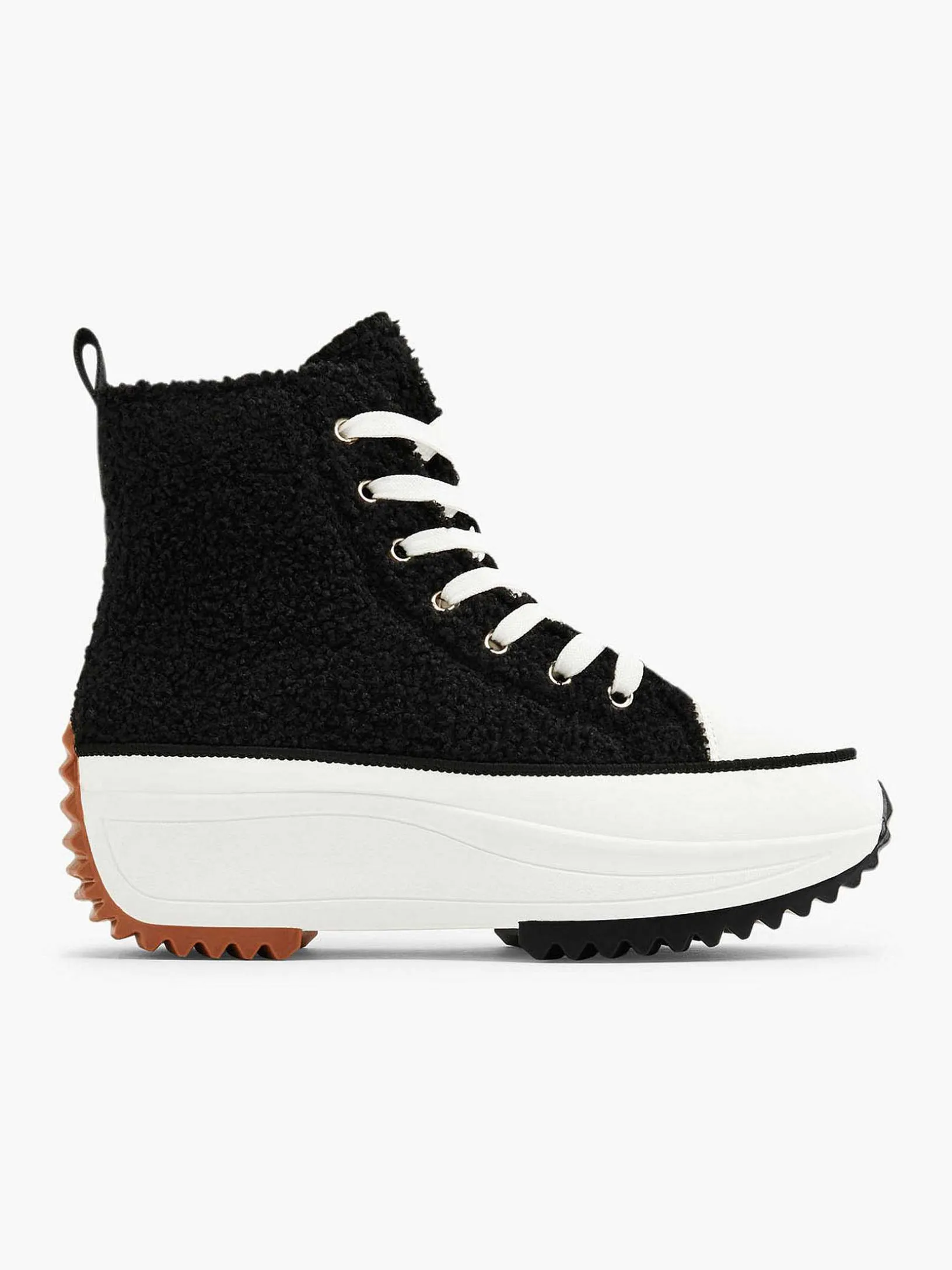 Zwarte Hoge Platform Sneaker Teddy
