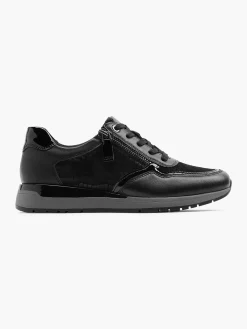 Zwarte Leren Comfort Veterschoen