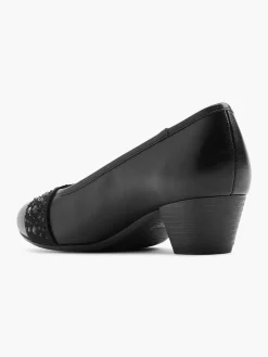 Zwarte Leren Pump