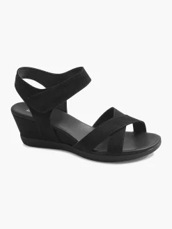 Zwarte Sandalette Sleehak