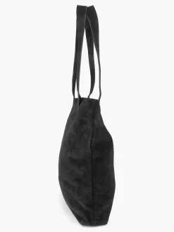Zwarte Suede Schoudertas