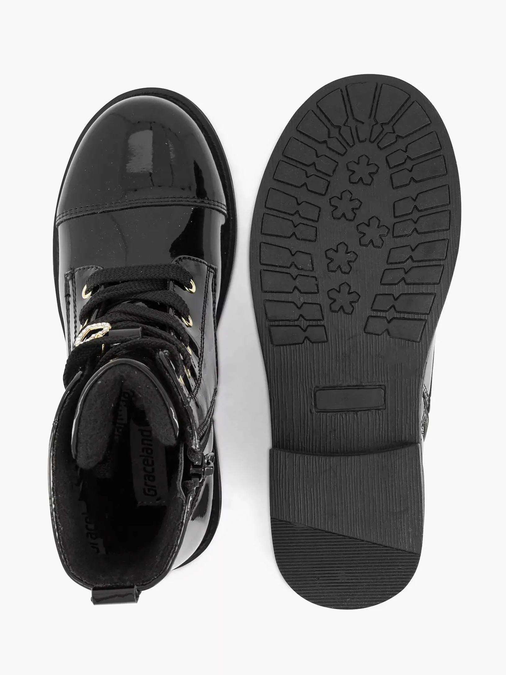 Zwarte Veterboot Lak