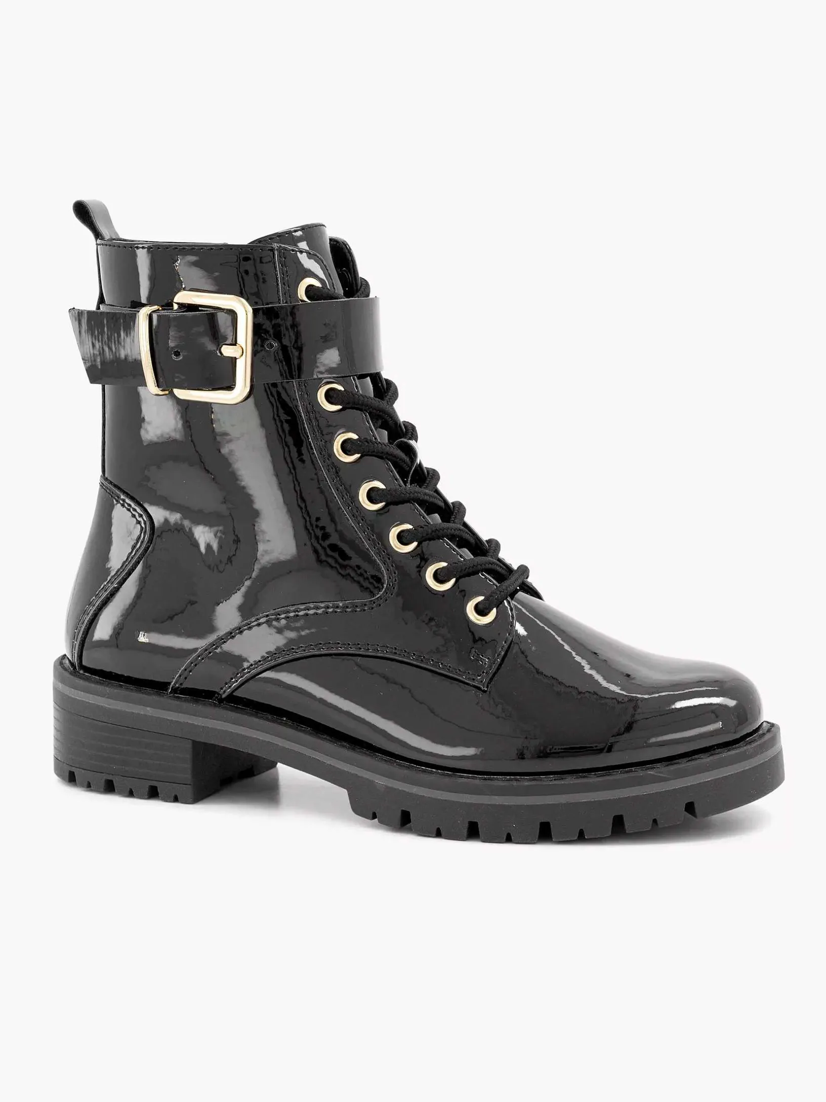 Zwarte Veterboot Lak